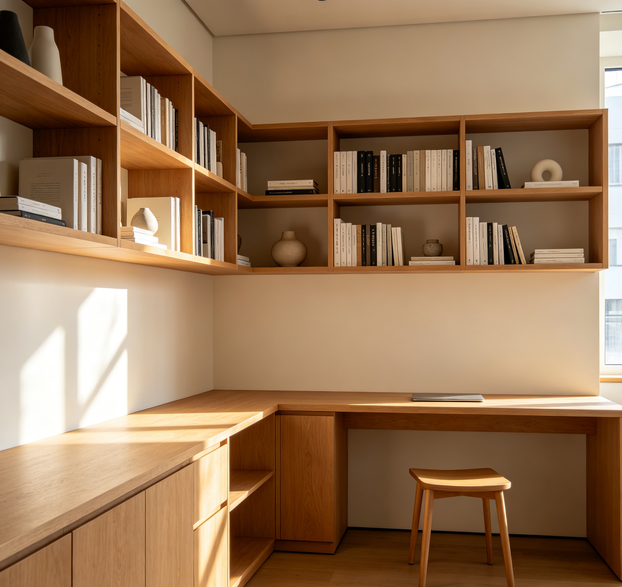 L Shaped Corner Bookshelf Unit